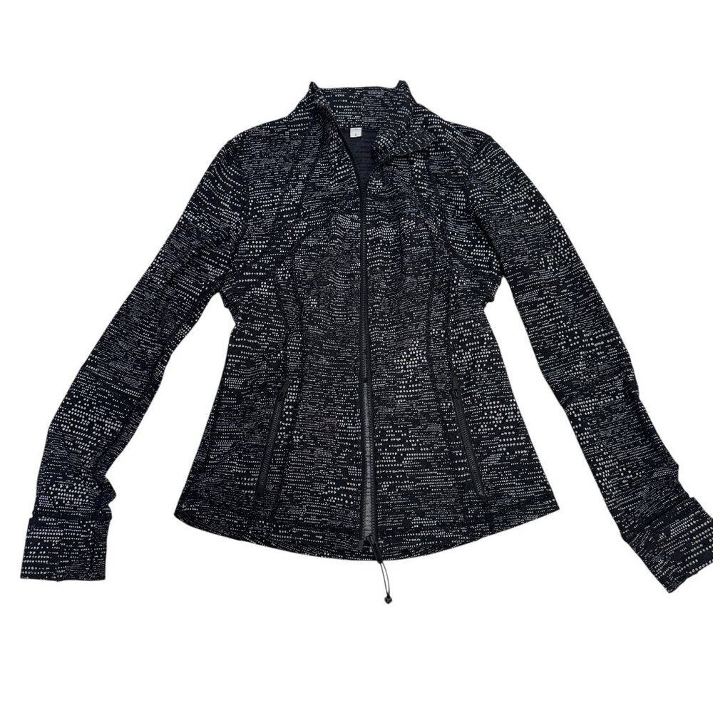Like New Lululemon Define Jacket – Black White Speckle Print – Size 8 - Picture 3 of 6